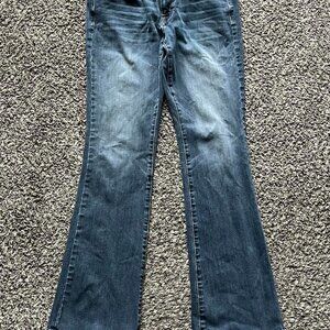 American Eagle Jeans Women 10 Long Blue Denim Kick Boots Bootcut Stretchy
